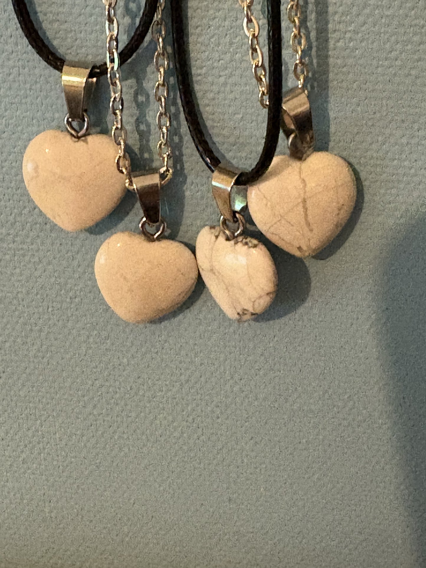 Collier cœur pierres naturelles