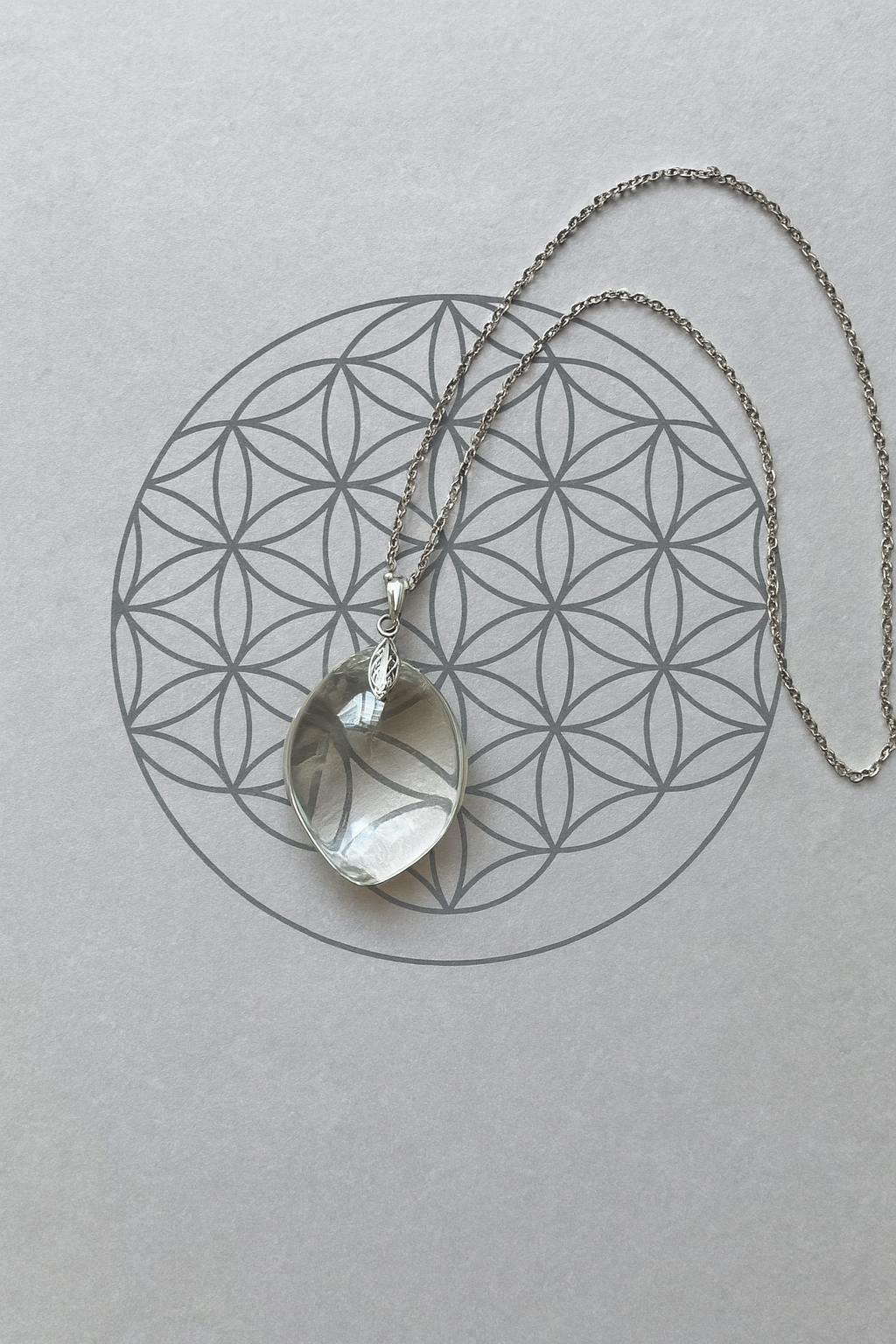 Collier pierre plate Cristal de roche